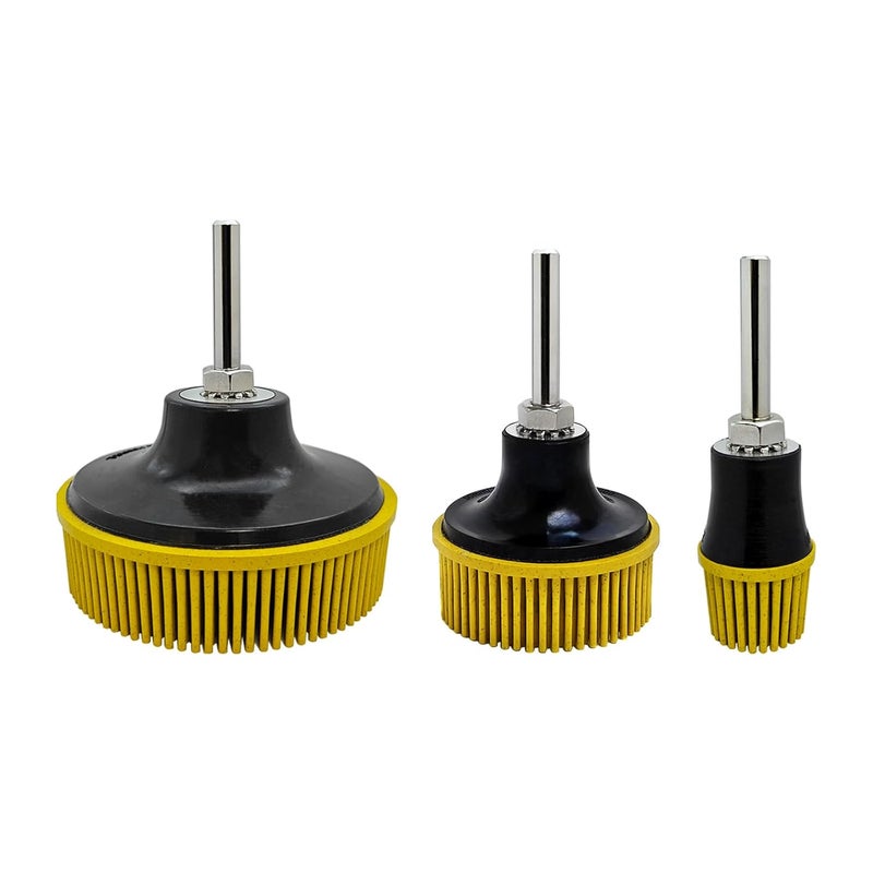 HIEMTE HIEMIE Tools Bristle Disc Set includ 3" 2" 1" Grit 80#,with 3" 2" 1" Shank Attachment Abrasive Coating Removal Disc for Metal - Image 1